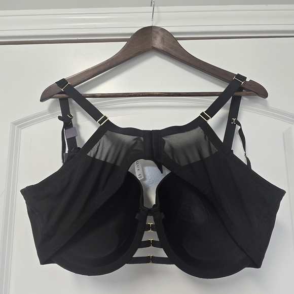 NWT Cacique Boost Balconette Black Gold Embroid Padding Bra C657 F5743 SIZE 44D - Picture 2 of 8